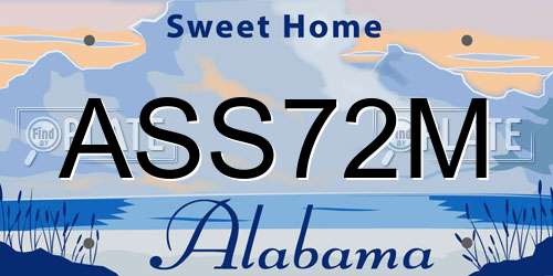ASS72M Alabama License Plate