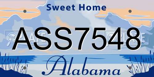 ASS7548 Alabama License Plate