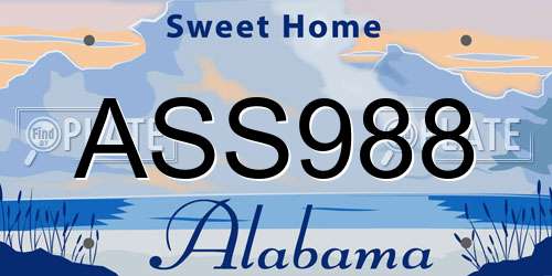 ASS988 Alabama License Plate