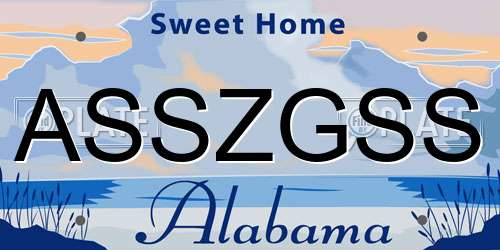 ASSZGSS Alabama License Plate