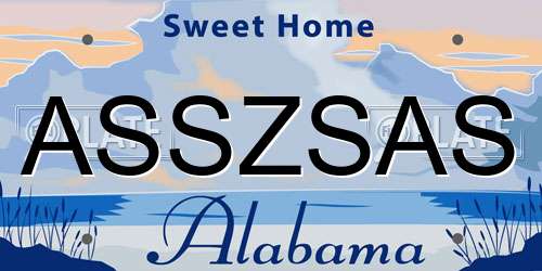 ASSZSAS Alabama License Plate