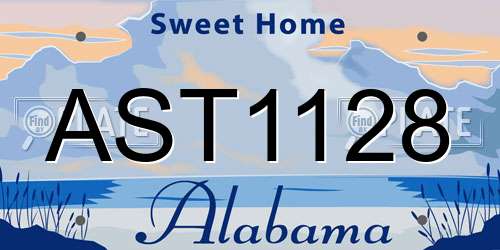 AST1128 Alabama License Plate