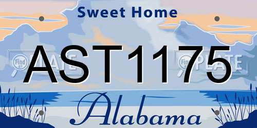 AST1175 Alabama License Plate