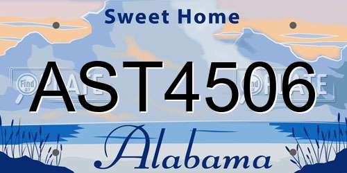 AST4506 Alabama License Plate
