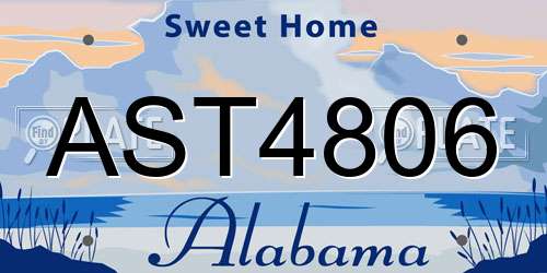 AST4806 Alabama License Plate