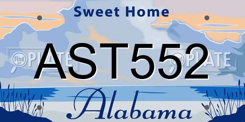 AST552 Alabama License Plate