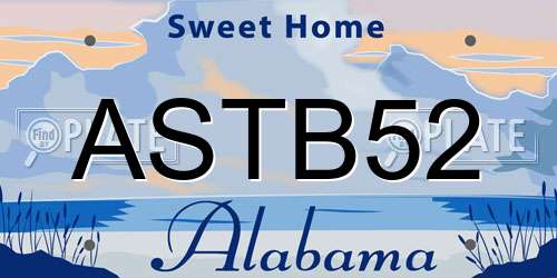 ASTB52 Alabama License Plate