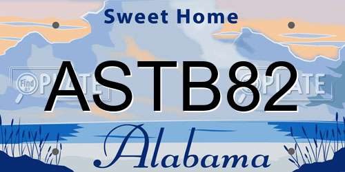 ASTB82 Alabama License Plate