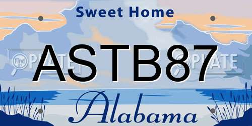 ASTB87 Alabama License Plate