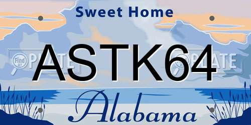 ASTK64 Alabama License Plate