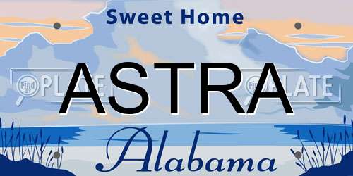 ASTRA Alabama License Plate