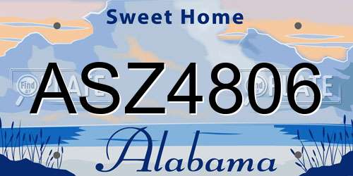 ASZ4806 Alabama License Plate