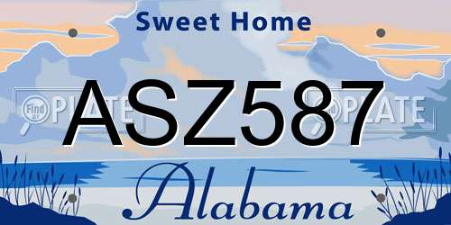ASZ587 Alabama License Plate