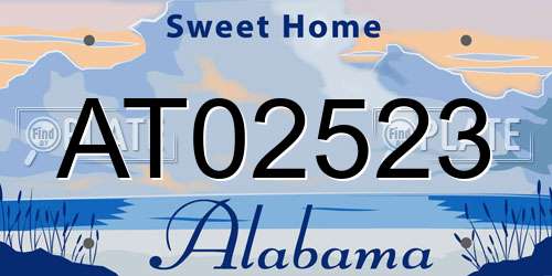 AT02523 Alabama License Plate