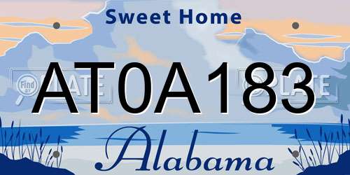AT0A183 Alabama License Plate