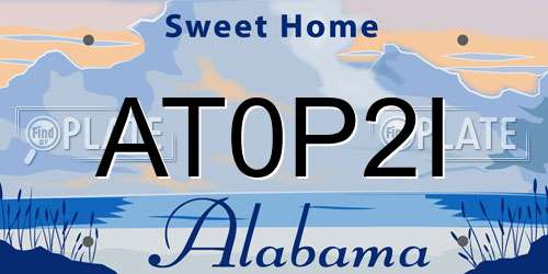 AT0P2I Alabama License Plate