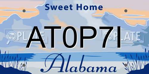 AT0P7I Alabama License Plate
