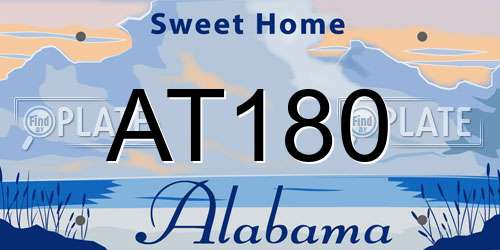 AT180 Alabama License Plate