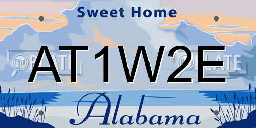 AT1W2E Alabama License Plate