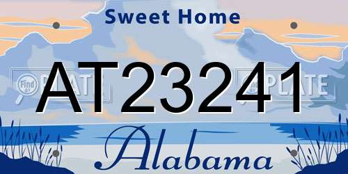 AT23241 Alabama License Plate