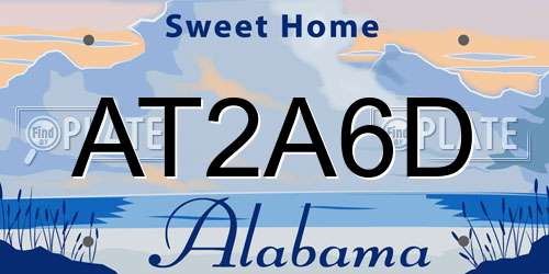 AT2A6D Alabama License Plate