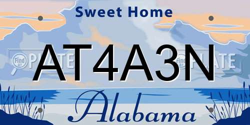 AT4A3N Alabama License Plate