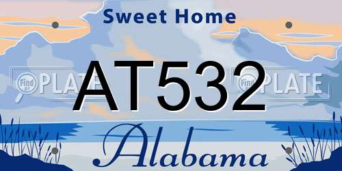 AT532 Alabama License Plate