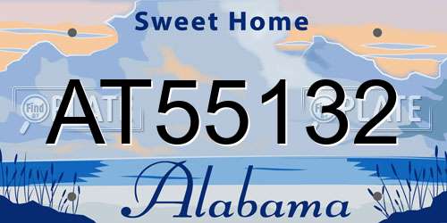 AT55132 Alabama License Plate