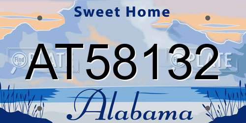AT58132 Alabama License Plate