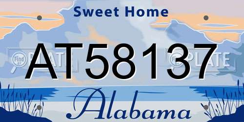 AT58137 Alabama License Plate