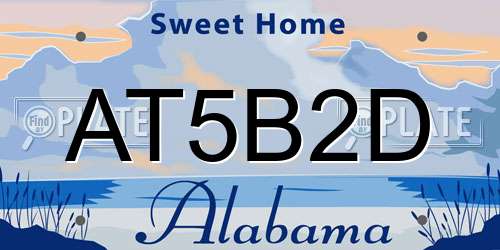 AT5B2D Alabama License Plate