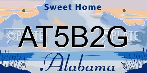 AT5B2G Alabama License Plate