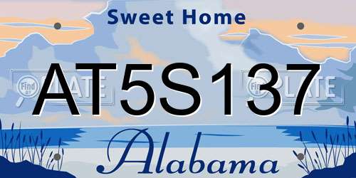 AT5S137 Alabama License Plate