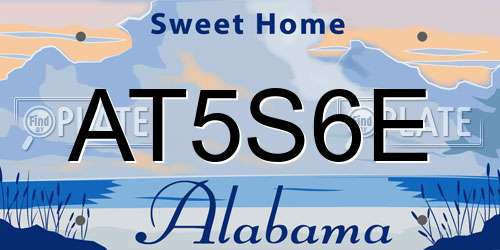 AT5S6E Alabama License Plate