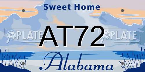 AT72 Alabama License Plate