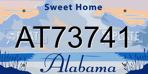 AT73741 Alabama License Plate