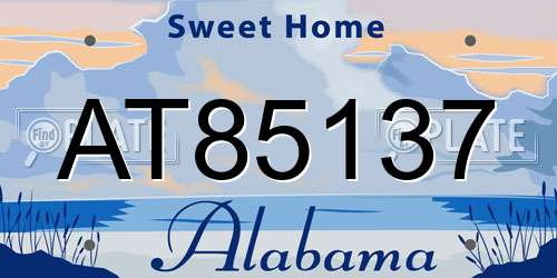 AT85137 Alabama License Plate