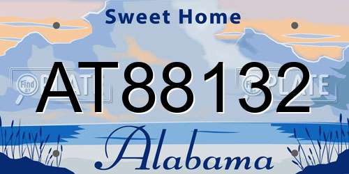 AT88132 Alabama License Plate