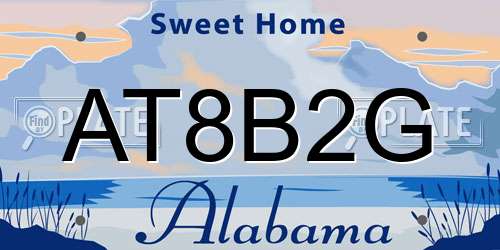 AT8B2G Alabama License Plate