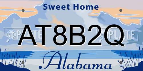 AT8B2Q Alabama License Plate