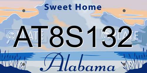 AT8S132 Alabama License Plate