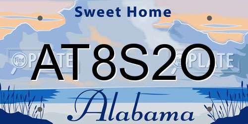 AT8S2O Alabama License Plate
