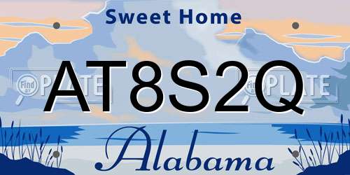 AT8S2Q Alabama License Plate
