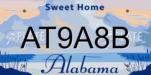 AT9A8B Alabama License Plate