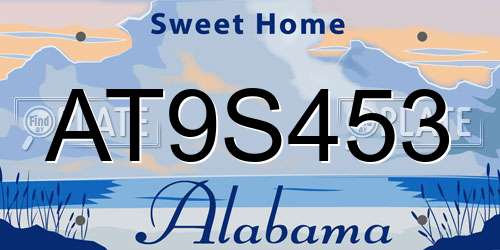 AT9S453 Alabama License Plate