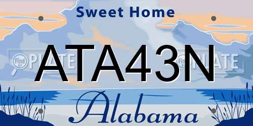 ATA43N Alabama License Plate