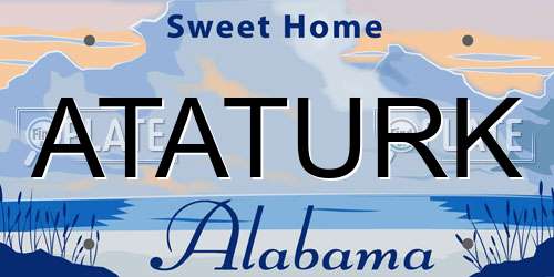 ATATURK Alabama License Plate