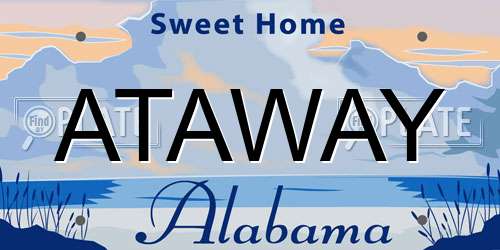 ATAWAY Alabama License Plate