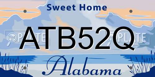 ATB52Q Alabama License Plate