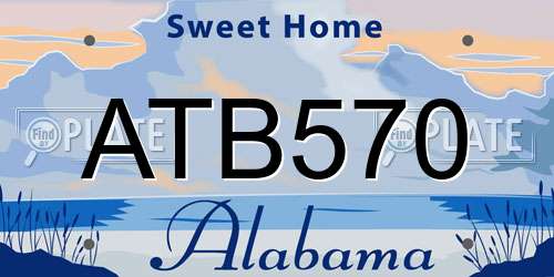 ATB570 Alabama License Plate